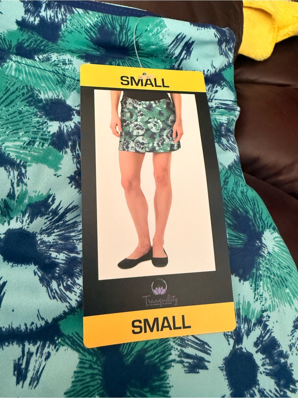 Tranquility by Colorado Clothing Teal and Navy Floral Mini Skirt